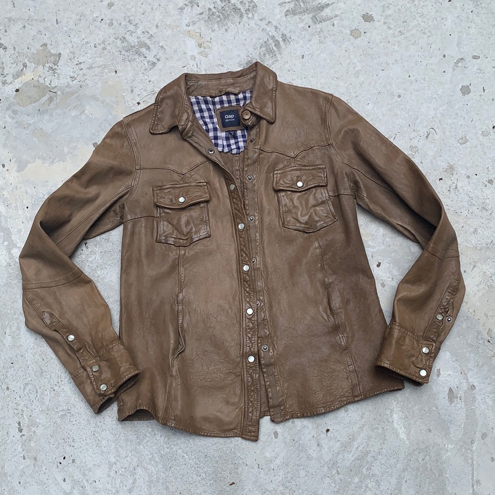GAP Genuine leather jacket shirt blazer